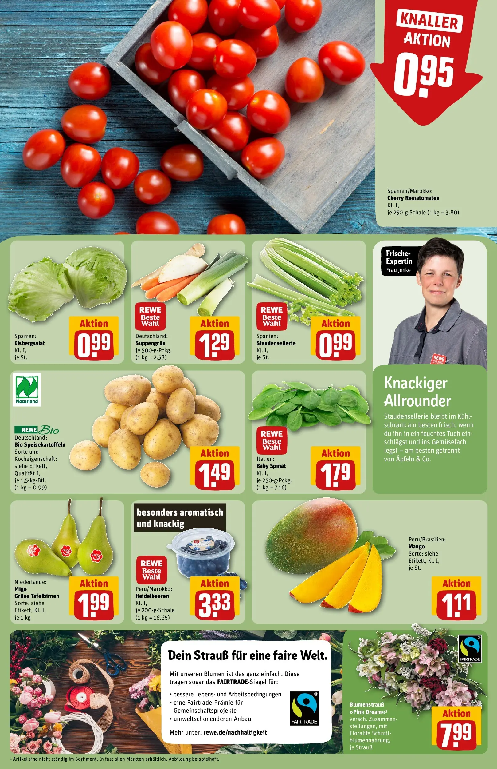 REWE Prospekt ab 02.03.2026 zum Blättern » Angebote | Seite: 7 | Produkte: Schrank, Blumen, Eisbergsalat, Mango
