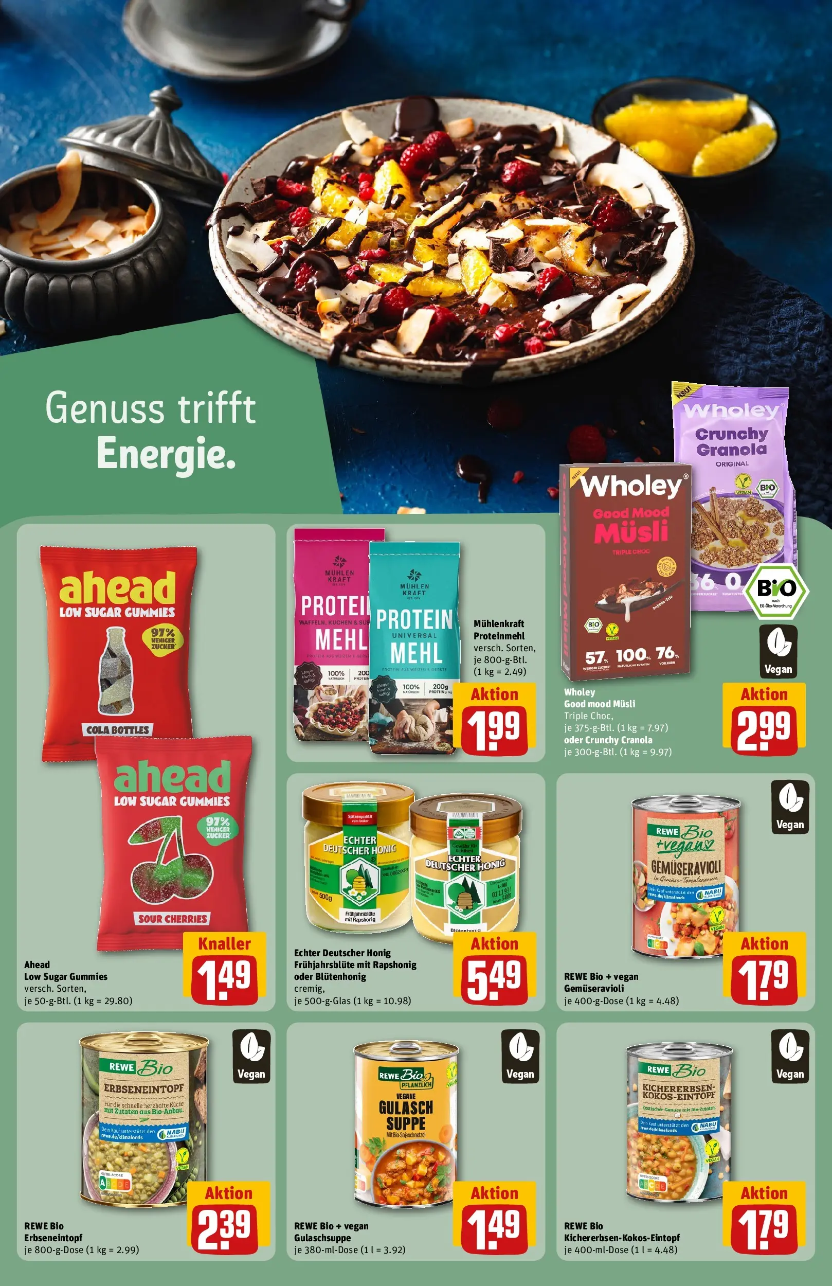 REWE Prospekt ab 02.03.2026 zum Blättern » Angebote | Seite: 22 | Produkte: Musli, Mehl, Cola, Gulasch