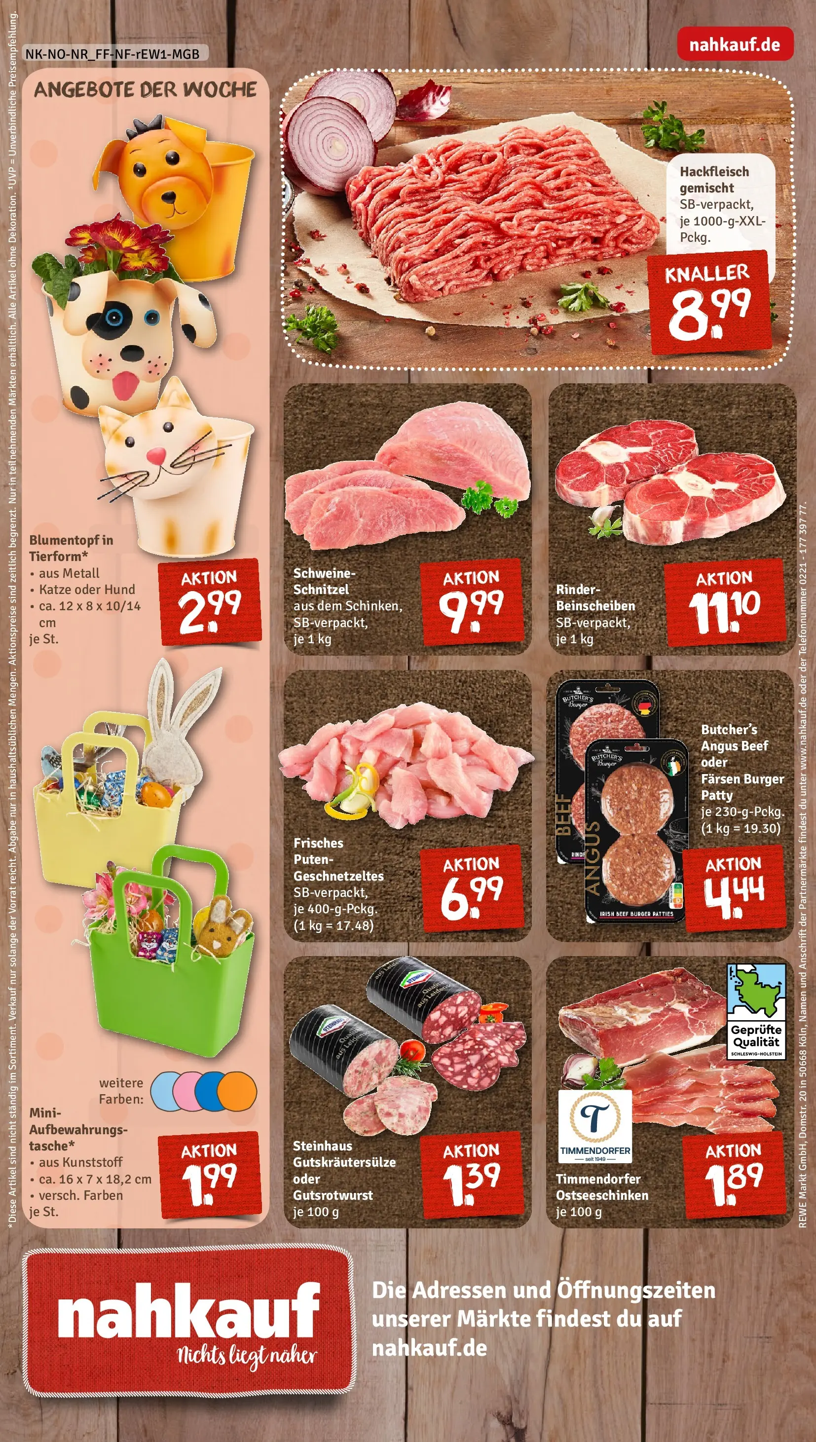 REWE Prospekt ab 02.03.2026 zum Blättern » Angebote | Seite: 12 | Produkte: Blumentopf, Burger, Schnitzel, Hackfleisch