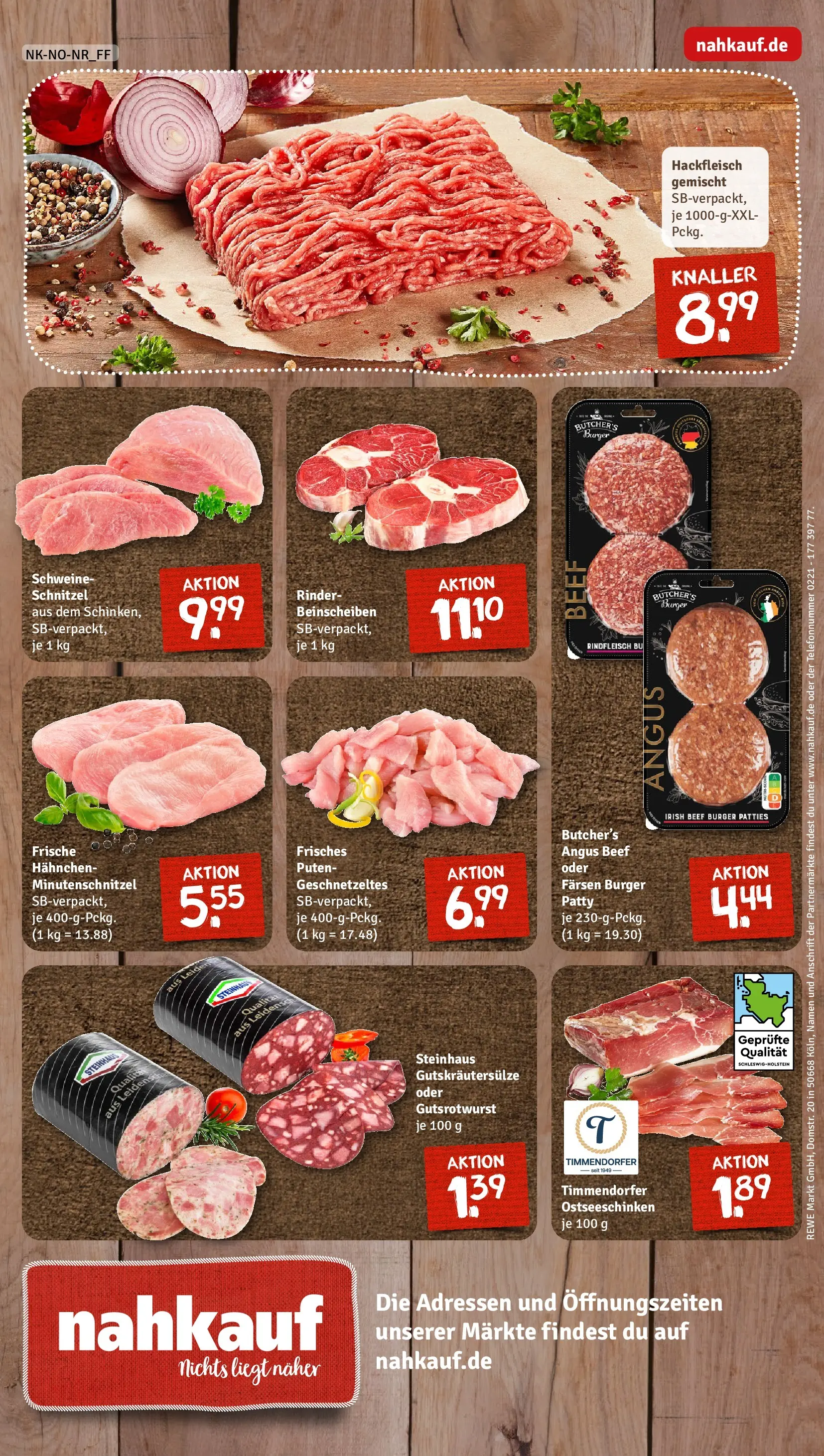REWE Prospekt ab 02.03.2026 zum Blättern » Angebote | Seite: 8 | Produkte: Hahnchen, Schnitzel, Rindfleisch, Hackfleisch