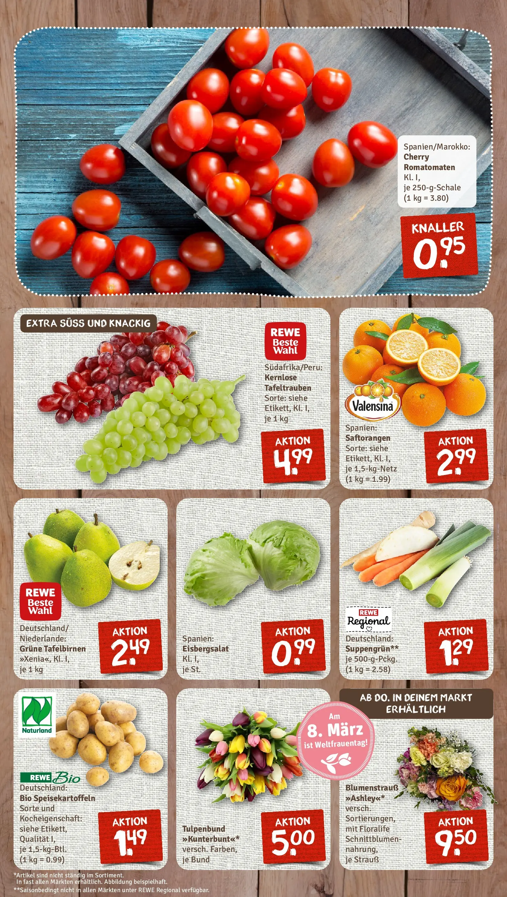 REWE Prospekt ab 02.03.2026 zum Blättern » Angebote | Seite: 3 | Produkte: Eisbergsalat, Valensina
