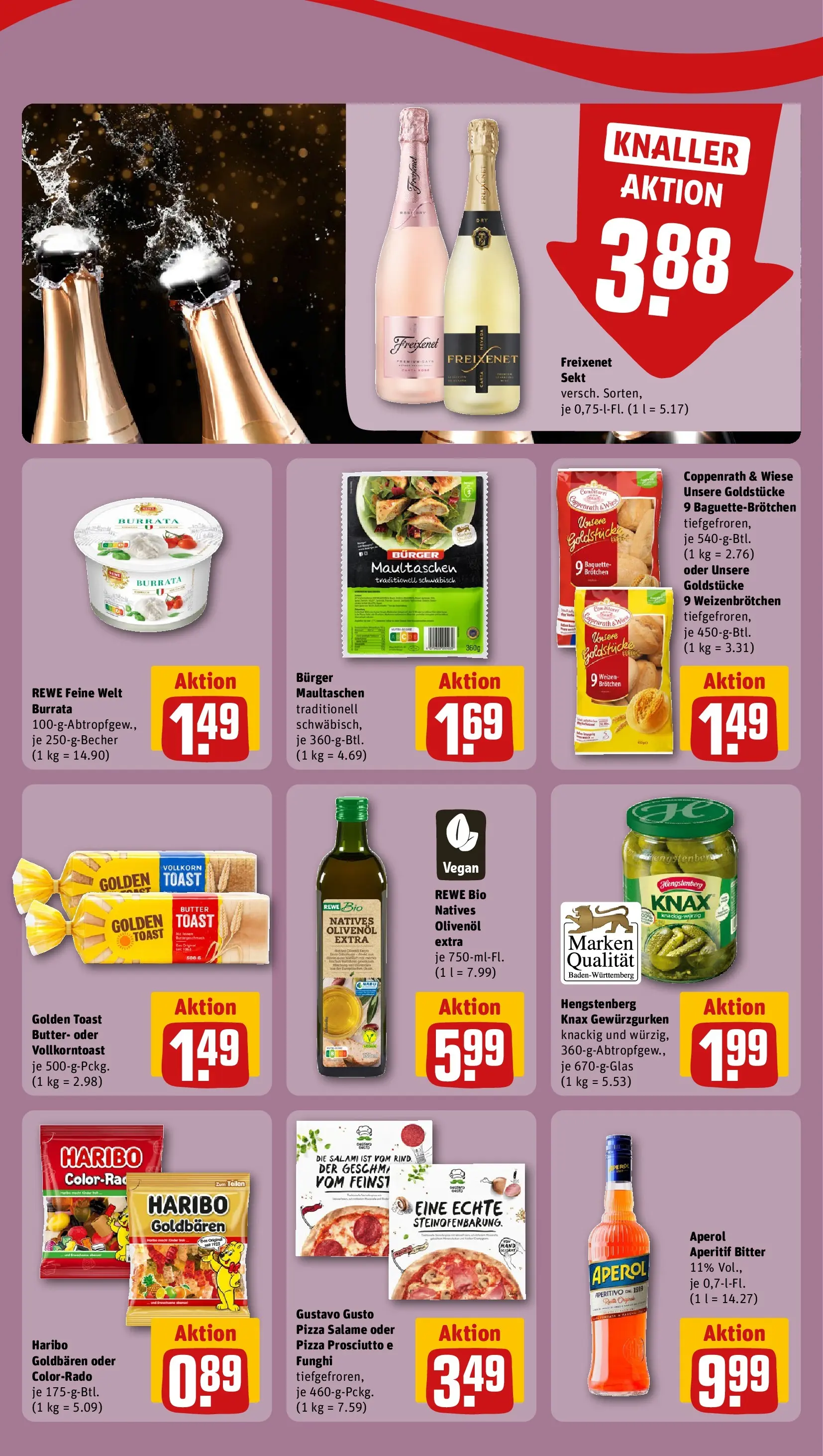 REWE Prospekt ab 02.03.2026 zum Blättern » Angebote | Seite: 3 | Produkte: Gustavo gusto, Freixenet, Baguette, Pizza