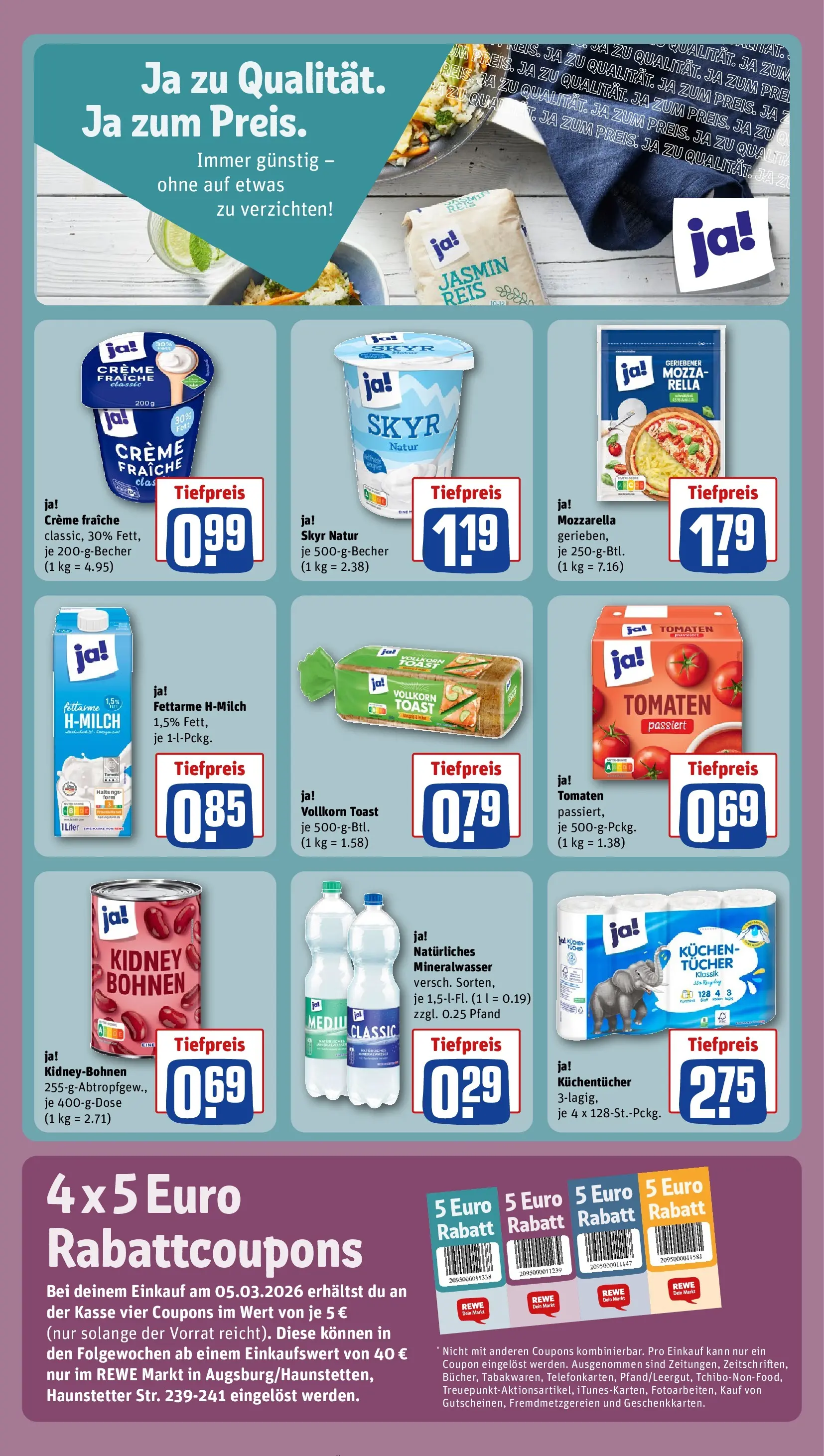 REWE Prospekt ab 02.03.2026 zum Blättern » Angebote | Seite: 3 | Produkte: Tomaten, Creme, Reis, Kuchen