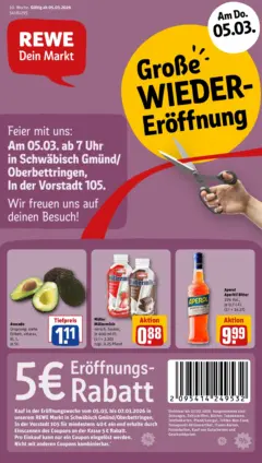 Rewe Prospekt Schwäbisch Gmünd / Oberbettringen ab 02.03.2026 gültig Rewe Prospekt Schwäbisch Gmünd / Oberbettringen ab 02.03.2026 gültig