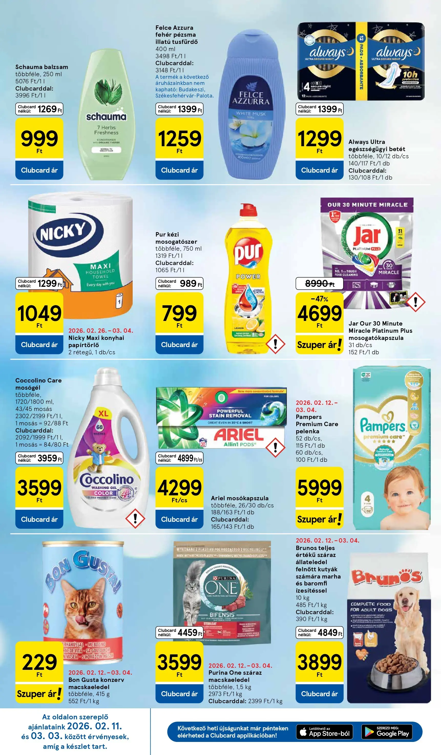 Tesco Hipermarket - Aktuális akciós újság - 2026.02.26.-tól - online | Oldal: 10 | Termékek: Ariel, Macskaeledel, Purina one, Mosókapszula