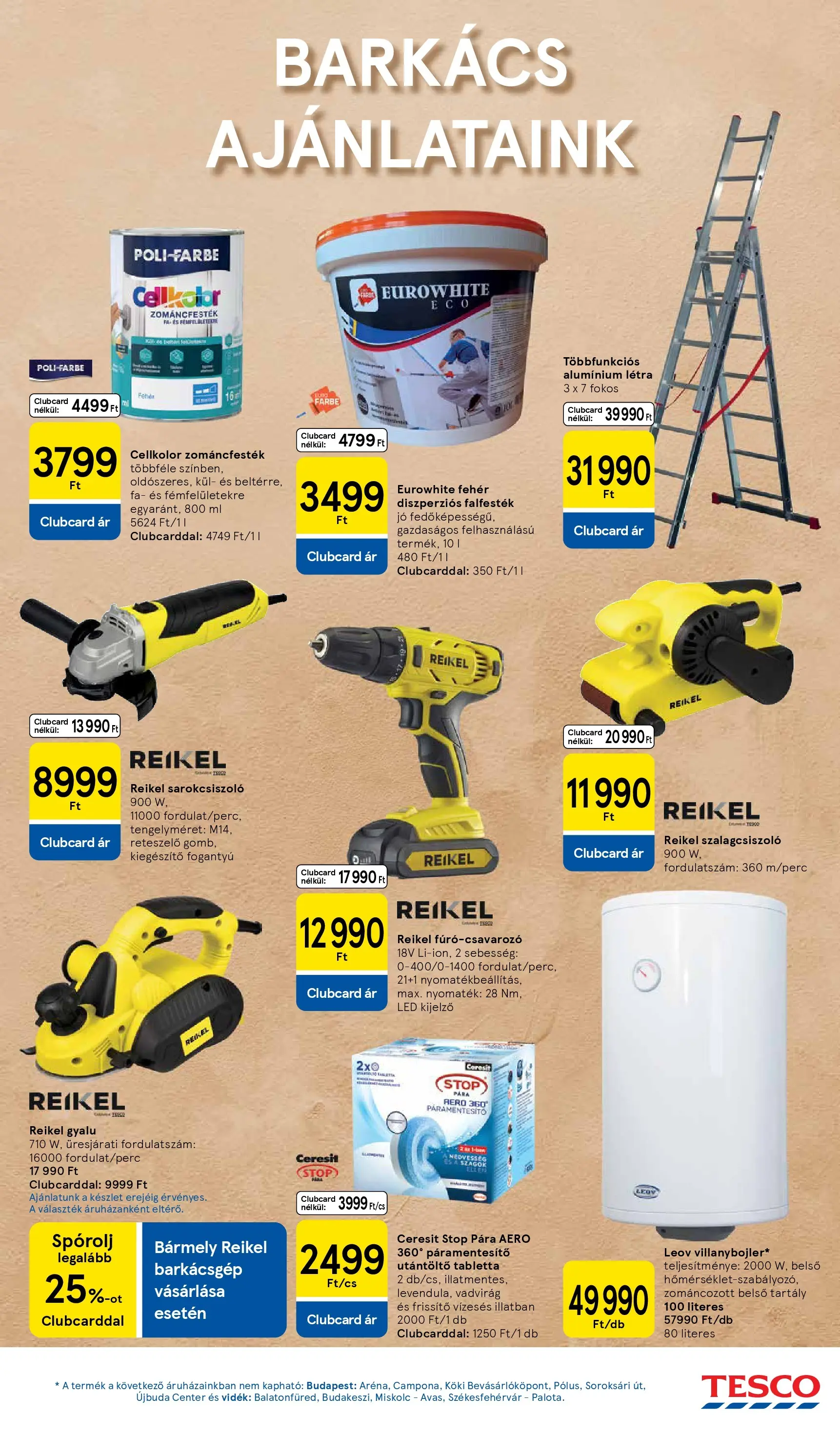 Tesco Hipermarket - Aktuális akciós újság - 2026.02.26.-tól - online | Oldal: 11 | Termékek: Páramentesítő, Sarokcsiszoló, Létra