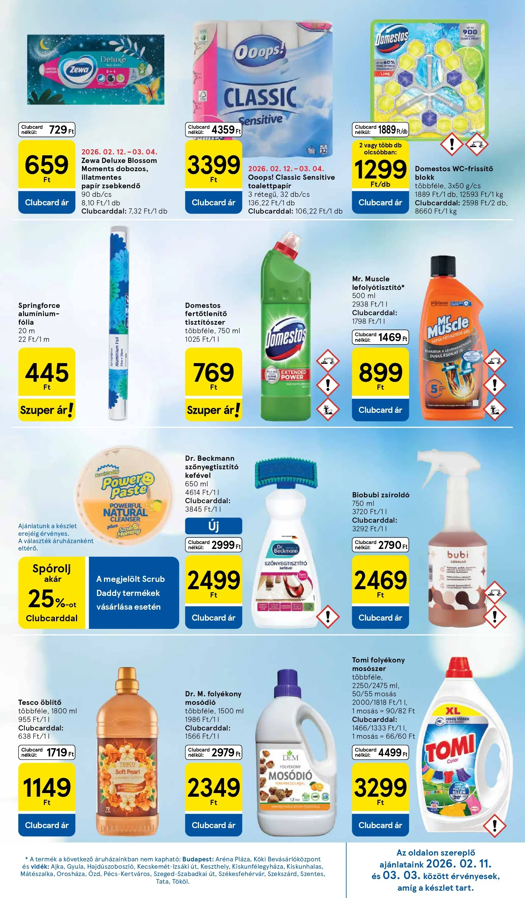 Tesco Hipermarket - Aktuális akciós újság - 2026.02.26.-tól - online | Oldal: 23 | Termékek: Lime, Öblítő, Folyékony mosószer, Mosószer