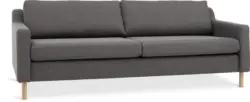 JYSK Диван HELLERUP 3-местен сив текстил/натурален дъб