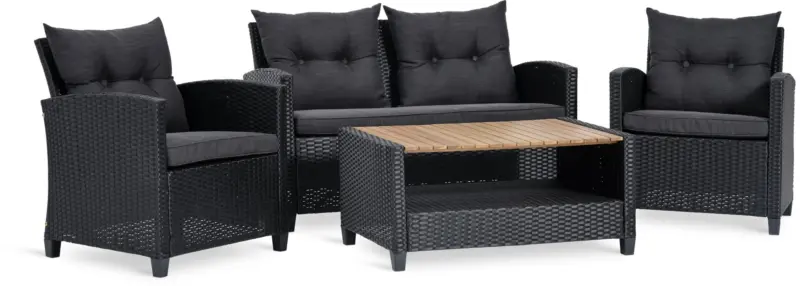 JYSK комплект мебели VEN 4 места черен