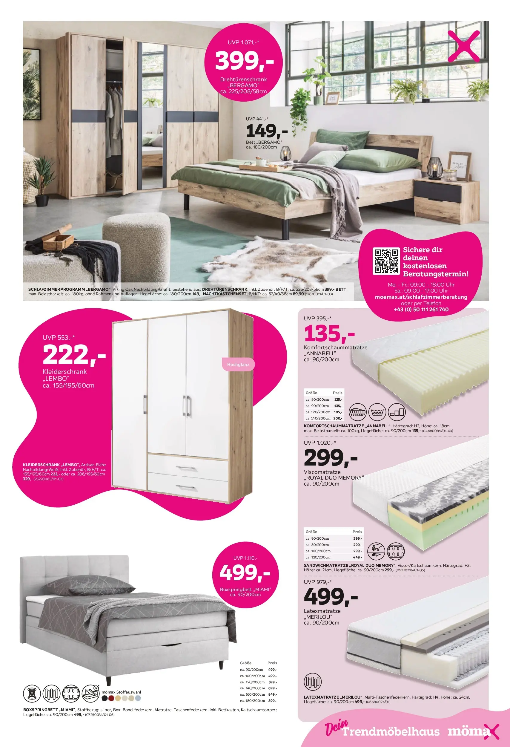 Mömax Ansfelden, Bruck An Der Mur, Villach von 24.03.2026 - Aktuelle Angebote | Seite: 3 | Produkte: Uhr, Bett, Kleiderschrank, Box