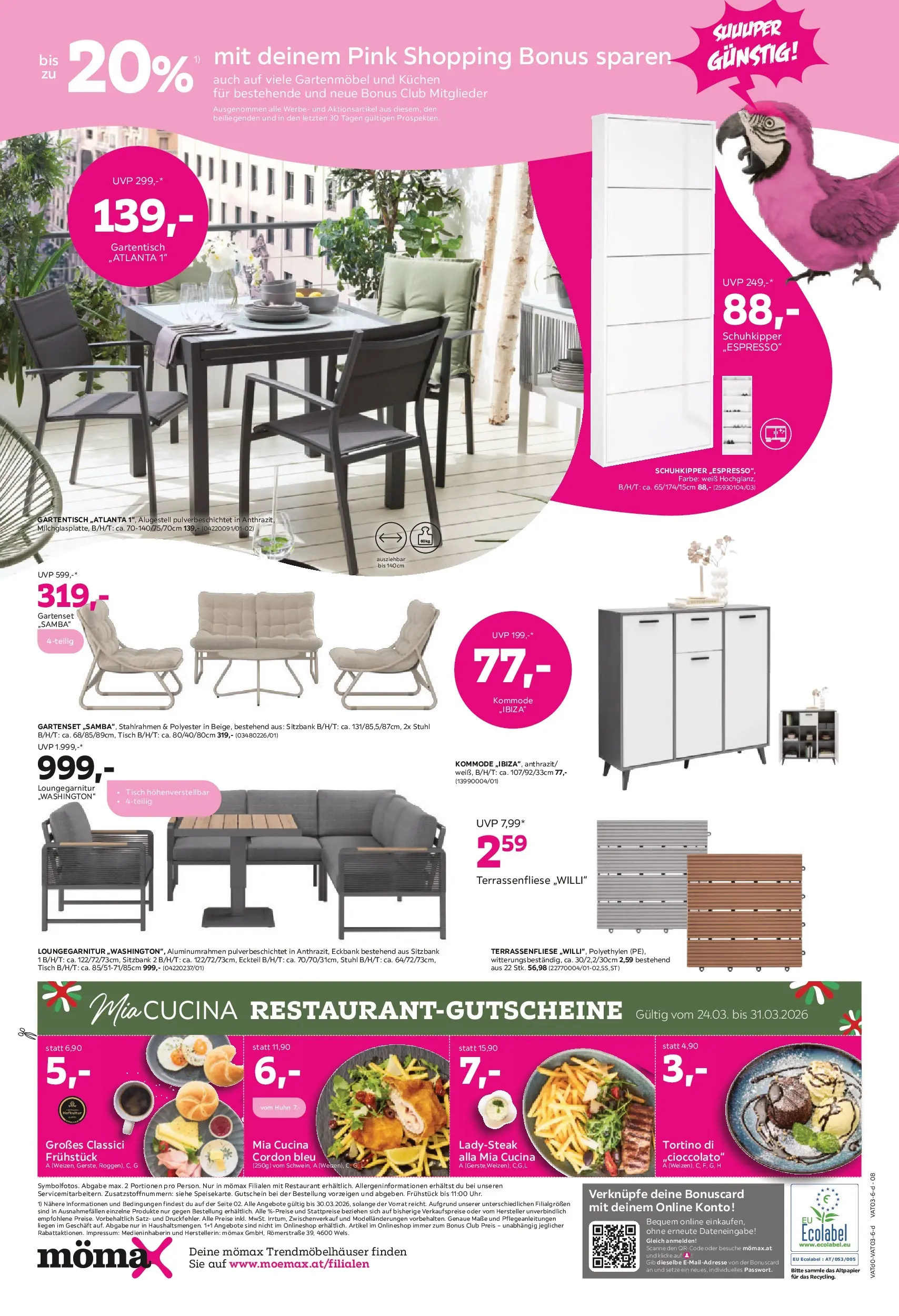 Mömax Ansfelden, Bruck An Der Mur, Villach von 24.03.2026 - Aktuelle Angebote | Seite: 8 | Produkte: Kommode, Tisch, Stuhl, Gartenmöbel