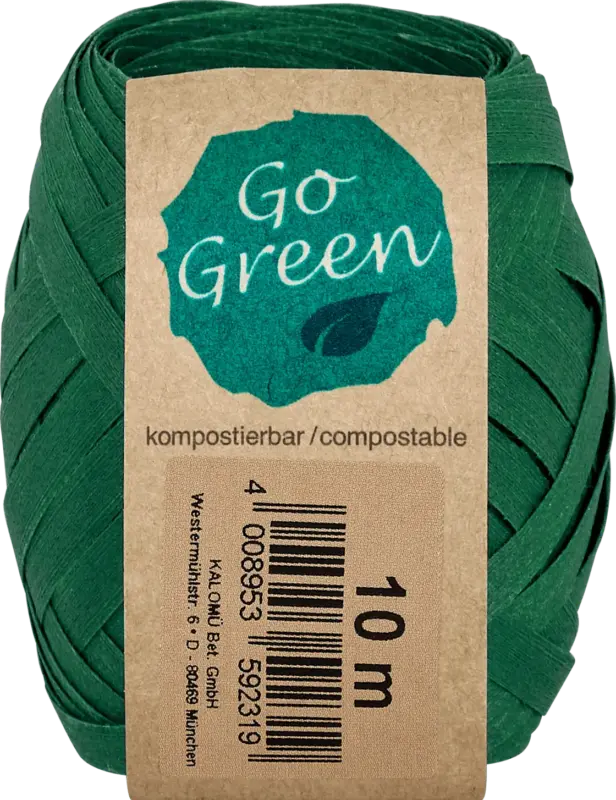 Go Green Geschenkband kompostierbar waldgr&uuml;n