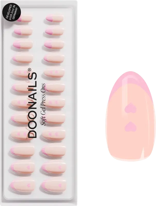 Doonails K&uuml;nstliche N&auml;gel Press Ons Short Almond Flirty French
