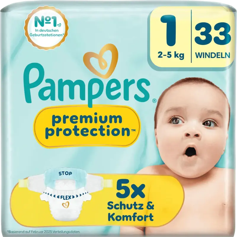 Pampers Windeln Premium Protection Gr. 1 (2-5 kg)
