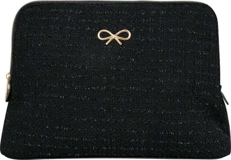 man&ograve;u Kulturbeutel schwarz Glitzer