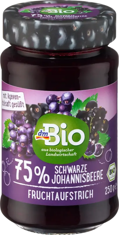 dmBio Fruchtaufstrich 75 % schwarze Johannisbeere