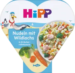 HiPP Kinderteller Nudeln mit Wildlachs in Kr&auml;uterrahmsauce ab 1 Jahr
