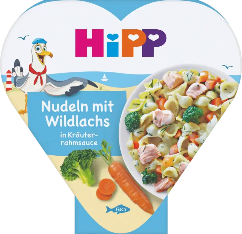 HiPP Kinderteller Nudeln mit Wildlachs in Kr&auml;uterrahmsauce ab 1 Jahr