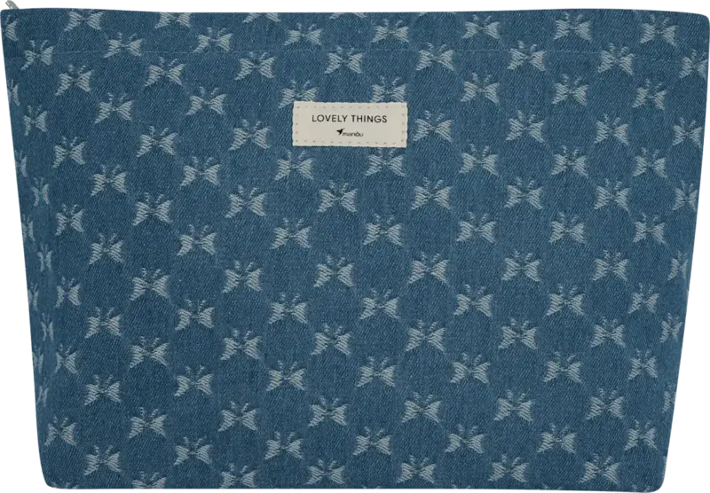 man&ograve;u Kulturbeutel Jeans mit Schleifen "Lovely Things"