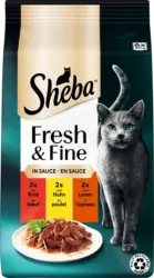 Sheba Nassfutter Katze Fresh & Fine Huhn, Lamm & Rind in Sauce