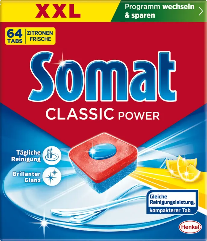 Somat Geschirrsp&uuml;l-Tabs Classic Power Zitrone XXL