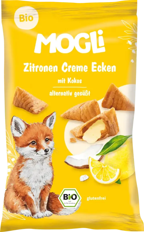 MOGLi Kindersnack Zitronen Creme Ecken mit Kokos