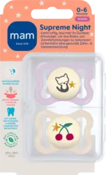 mam Schnuller Supreme Night rosa/gelb 0-6 Monate