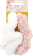 dm drogerie markt s-he stylecollection Scrunchie-Set rosa und wei&szlig; mit Fell