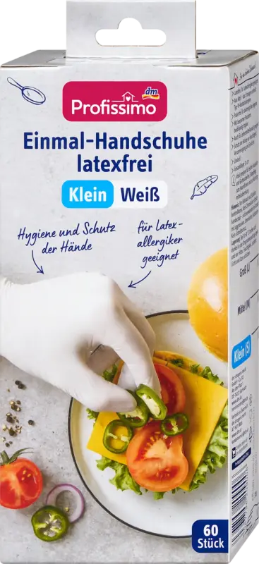 Profissimo Einmal-Handschuhe Latexfrei Wei&szlig; Klein (30 Paar)