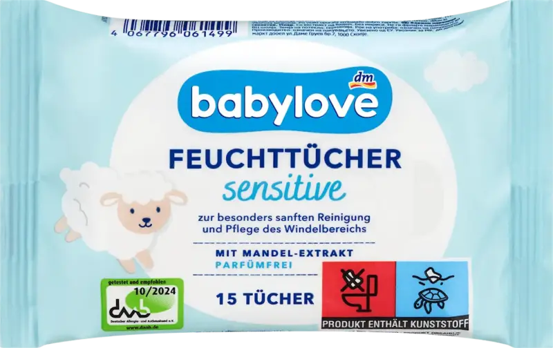 babylove Feuchtt&uuml;cher sensitive Reisegr&ouml;&szlig;e