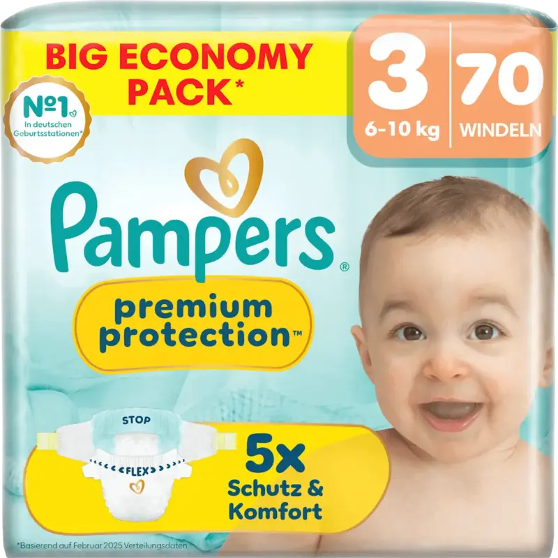 Pampers Windeln Premium Protection Gr. 3 (6-10 kg) Big Pack