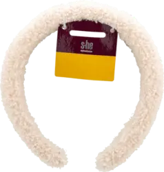s-he stylecollection Haarreif in Teddy-Optik cremewei&szlig;