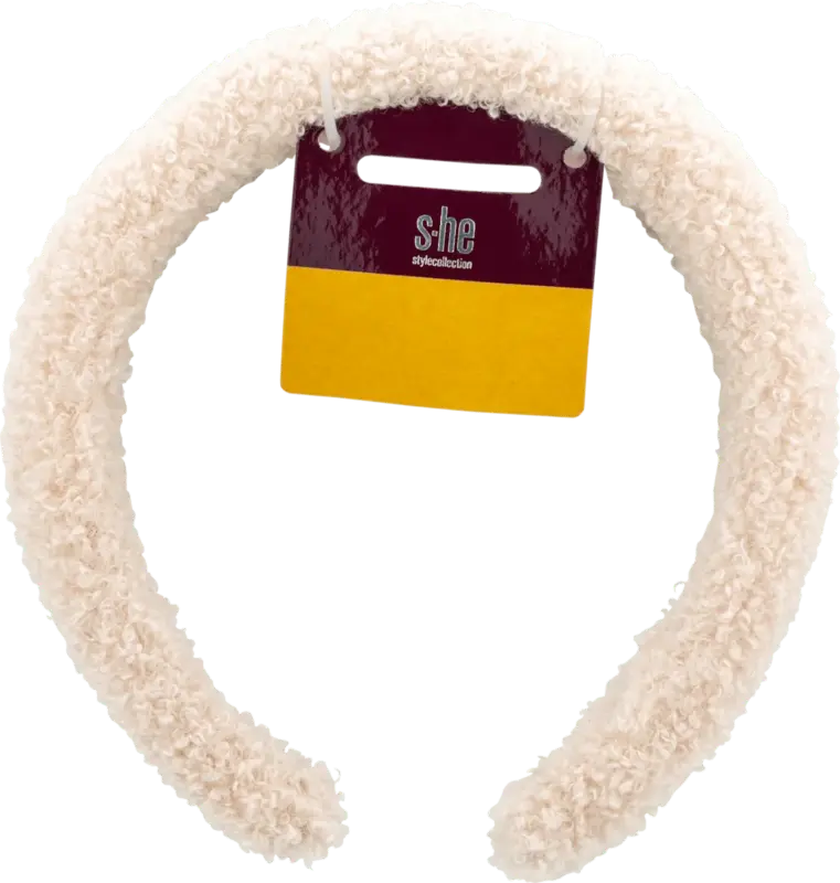 s-he stylecollection Haarreif in Teddy-Optik cremewei&szlig;