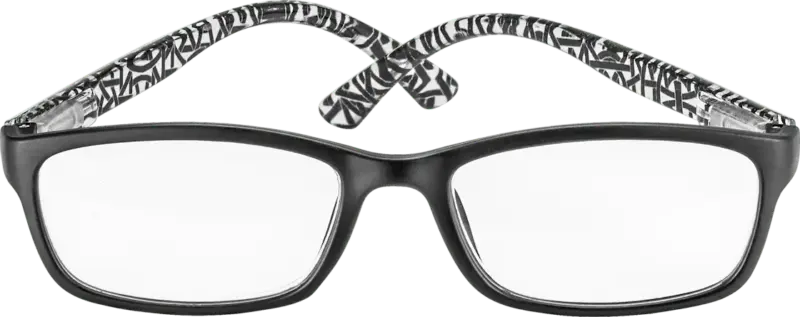 Visiomax Fertig-Lesebrille schwarz-gemustert Vollrand +2,0