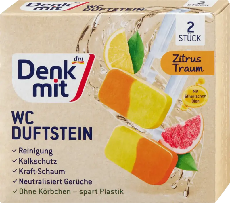 Denkmit WC-Stein Duft Zitrus Traum (2x38g)