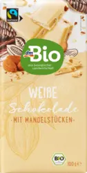dmBio Schokolade wei&szlig; mit Mandelst&uuml;cken