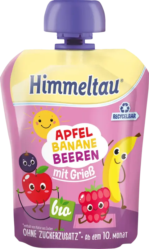 Himmeltau Frucht & Getreide Apfel, Banane und Beeren mit Grie&szlig; ab dem 10. Monat
