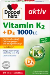 Doppelherz Vitamin K2 + D3 1000 I.E. Mini-Tabletten