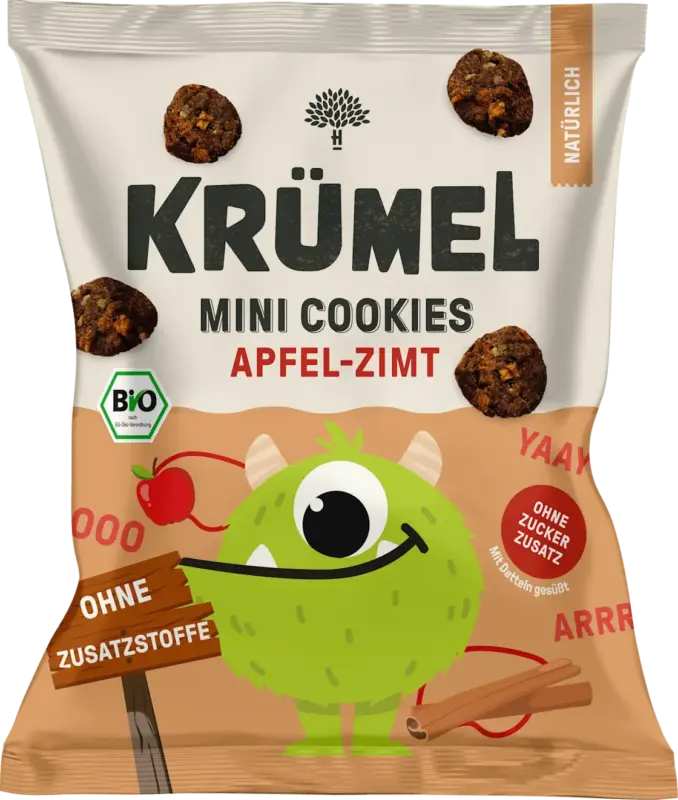 KR&Uuml;MEL Kindersnack Mini Monster Cookies Apfel Zimt ab 3 Jahren