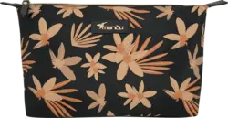 man&ograve;u Kulturbeutel schwarz mit Bl&uuml;ten