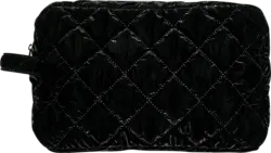 man&ograve;u Kulturbeutel Lack schwarz gesteppt