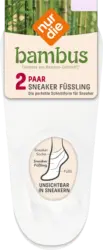 nur die Bambus F&uuml;sslinge Socken wei&szlig;, Gr. 35 - 38 (2 Paar)