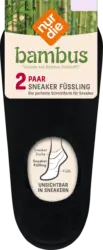 nur die Bambus F&uuml;sslinge Socken schwarz, Gr. 39 - 42 (2 Paar)