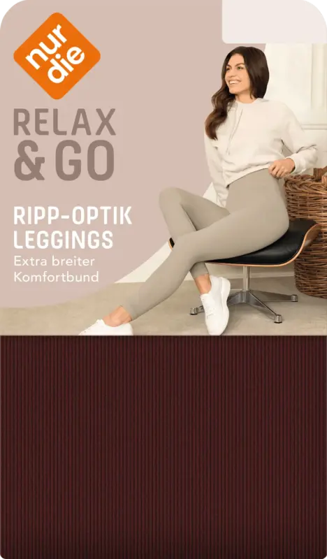 nur die Relax & Go Leggings Ripp-Optik braun, Gr. 44/46