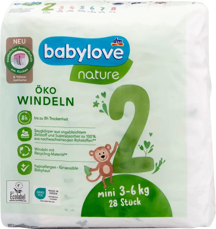 babylove nature Windeln &Ouml;ko Gr. 2 Mini (3-6 kg)