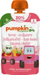 pumpkin organics Quetschie Birne, Erdbeere, S&uuml;&szlig;kartoffel, Rote Beete, Banane & Hafer ab 6 Monaten
