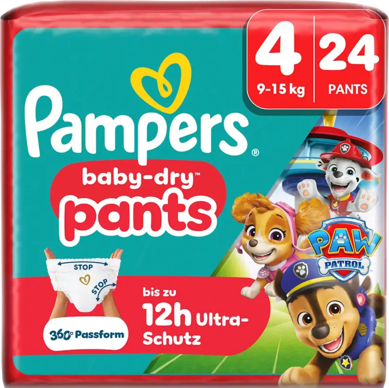 Pampers Baby Pants Baby Dry Paw Patrol Gr. 4 (9-15 kg)