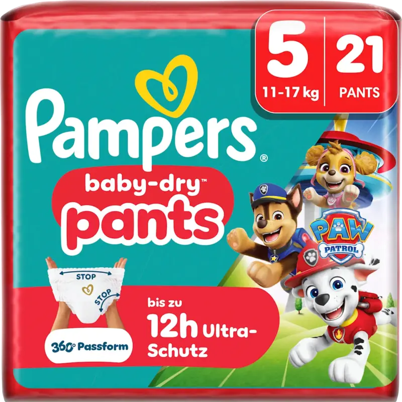 Pampers Baby Pants Baby Dry Paw Patrol Gr. 5 (11-17 kg)