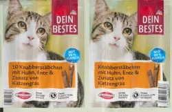 Dein Bestes Katzenleckerli Knabberst&auml;bchen mit Huhn, Ente & Zusatz von Katzengras