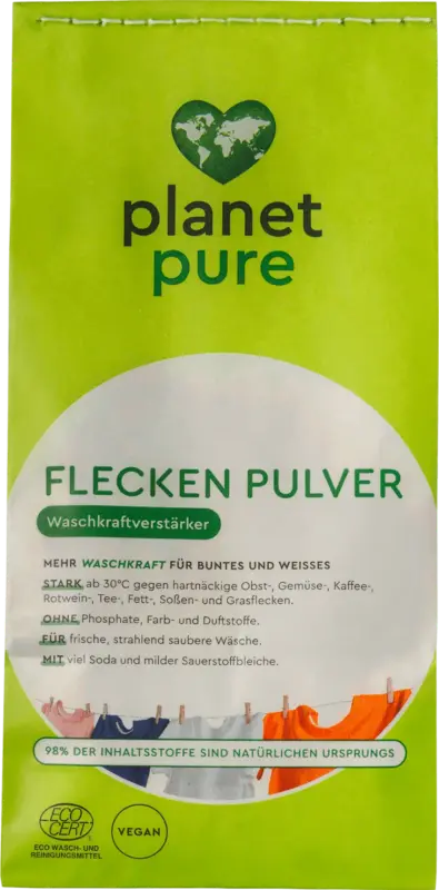 planet pure Fleckenpulver Waschkraftverst&auml;rker